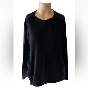 Zara W&B Collection Women Black Long Sleeve T-Shirt S